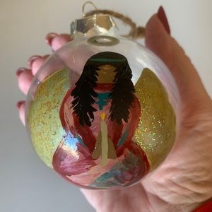 Handpainted DeGrazia Style Angel Glass Ornament